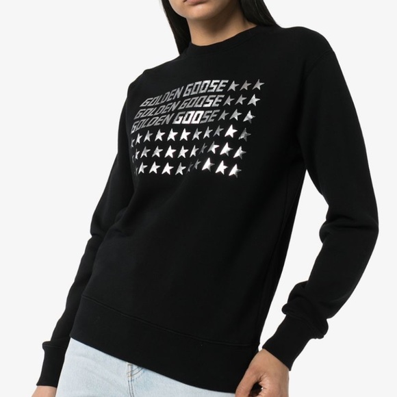Golden Goose Sweaters - Golden Goose logo print long sleeve sweatshirt